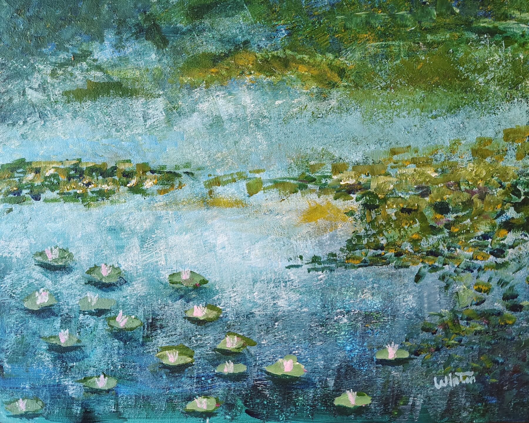 Painting of waterlillies