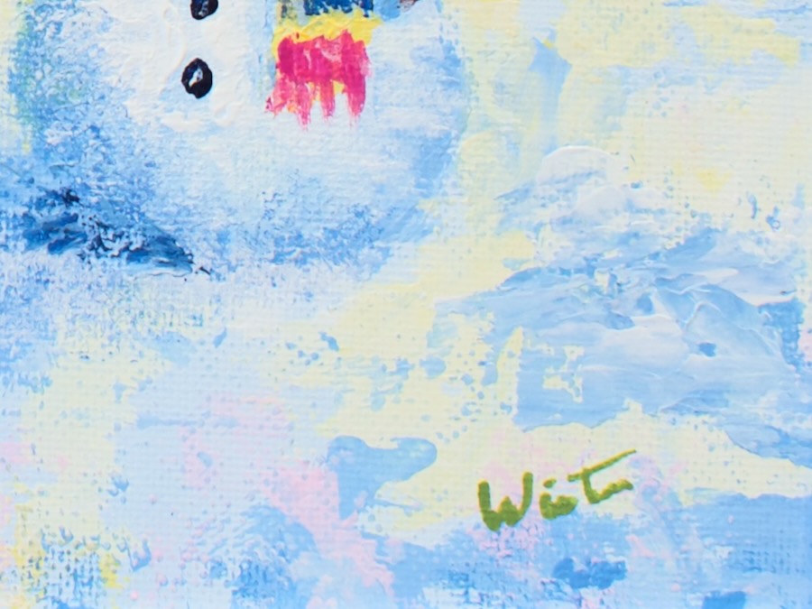 close up of artist's signature